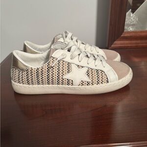 Vintage Havana Cream and Gold Star Sneakers